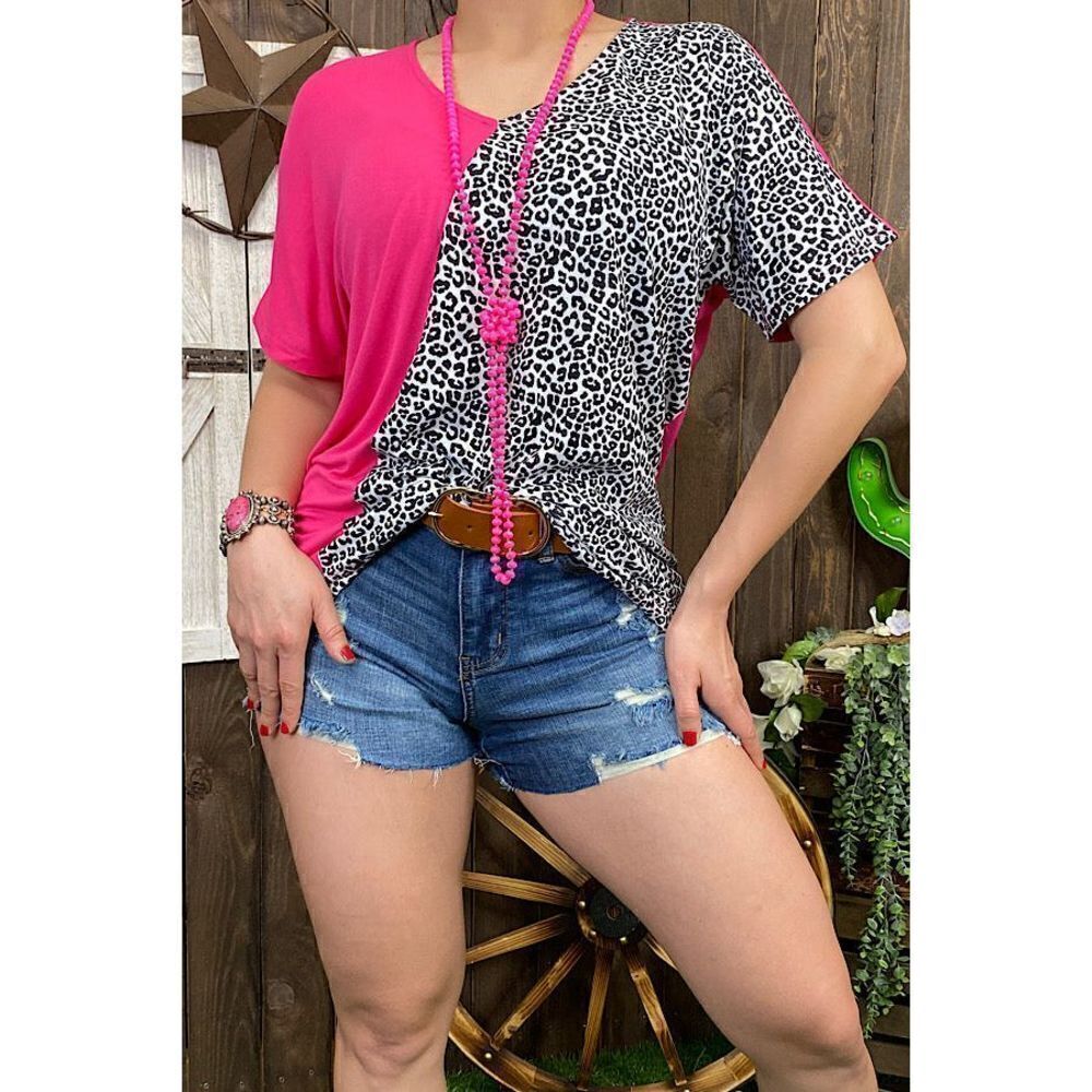Fuchsia Leopard Top 